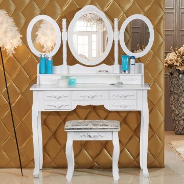 modern Large-capacity cheap white dressing table stool furniture