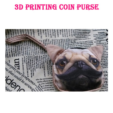 fashion cheapest 3d dog Face Zipper small cute coin Bag