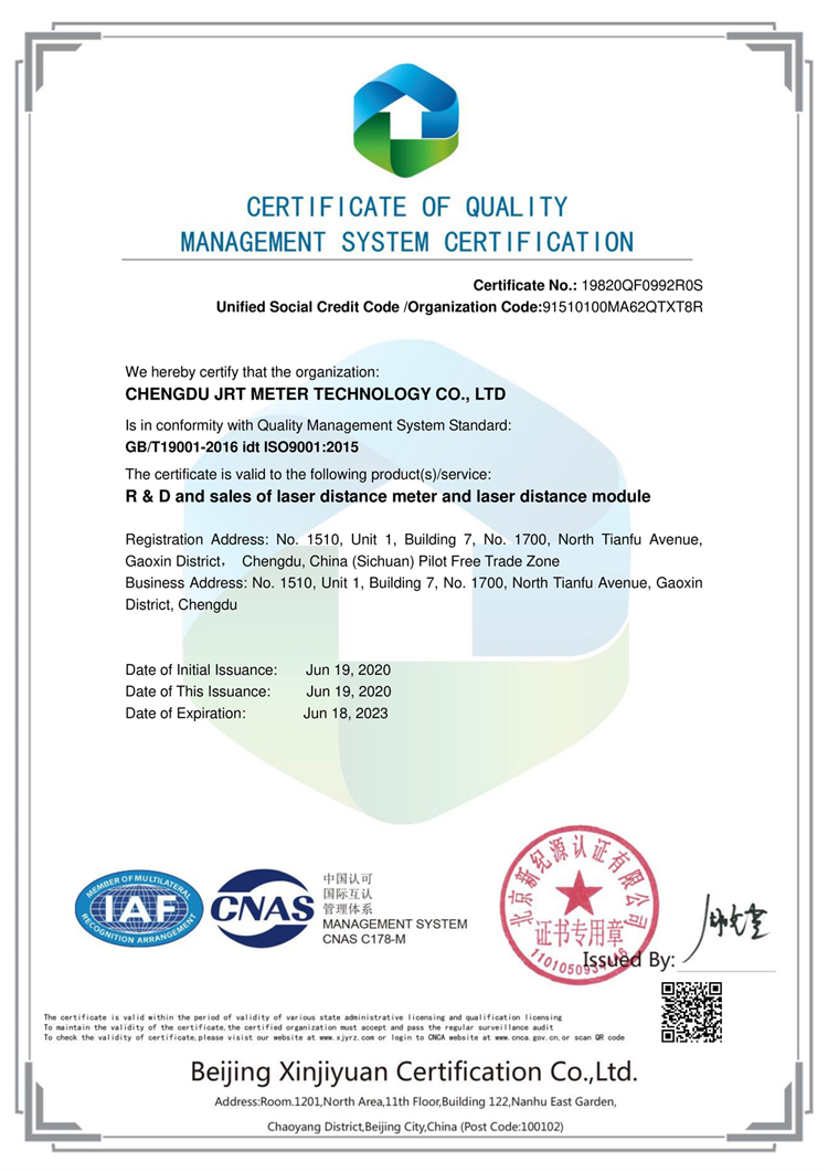 ISO9001 certificate