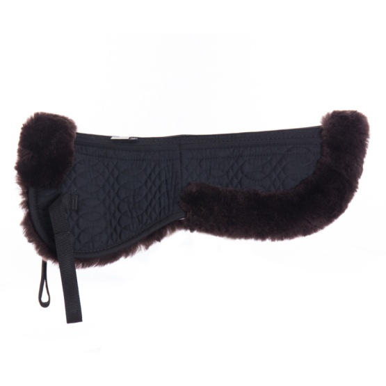 Black Sheepskin Quilt Half Saddle Pad