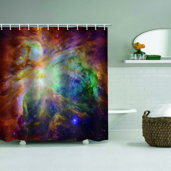 Galaxy Waterproof Shower Curtain Starry Sky Dreamy Bathroom Decor