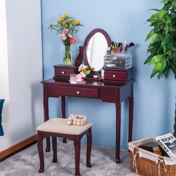Modern Wood Dressing Table Wood Furniture Design mirrored Dresser Table with stool
