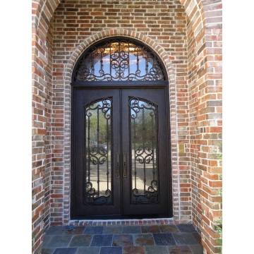 Full Arch Wrought Iron Door with Transom