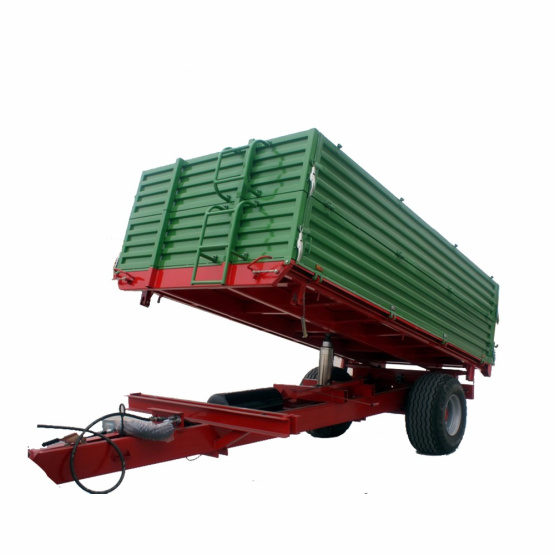 Farm transporting hydraulic single axle tipping dump trailer