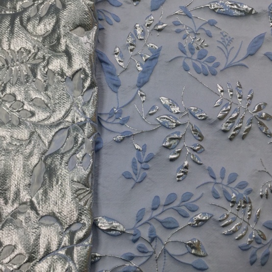 Light Blue Brocade Jacquard Textile Fabric