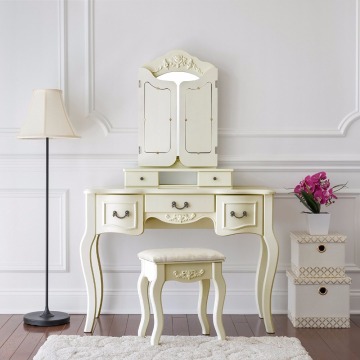 Makeup Table With 3 Mirrors And 5 Organization Drawers