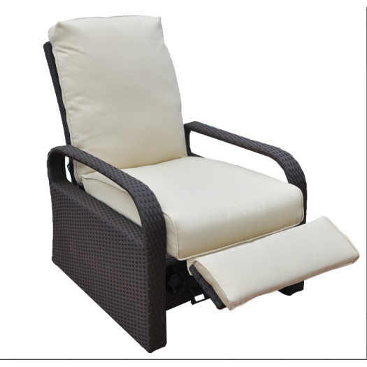 Aluminum frame with rattan weaving recliner chair