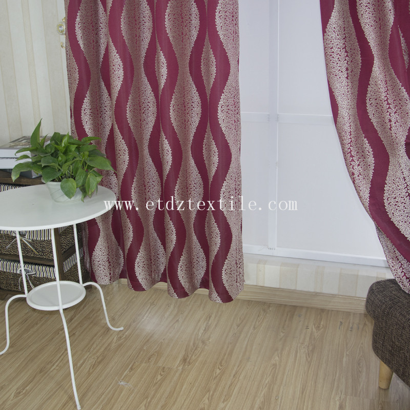 China Hot Jacquard Curtain Fabric GF028 Red