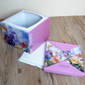 Square elegant birthday cake box