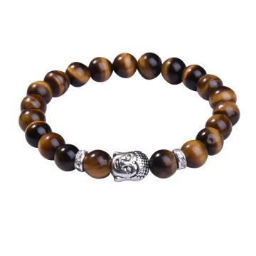 Natural Tiger Eye 8MM Gemstone Buddhism Prayer Beads Bracelets