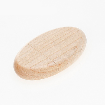 Natural Oval Wooden USB Flash Memory Drive