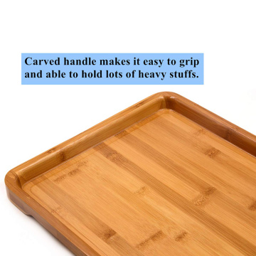 Large Size Bamboo Serving Tray, Rectangular, 18 x 13 x 1.2 Inches: Serving Trays