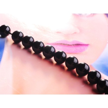 8MM Natural Black Obsidian Round Gemstone Beads 16