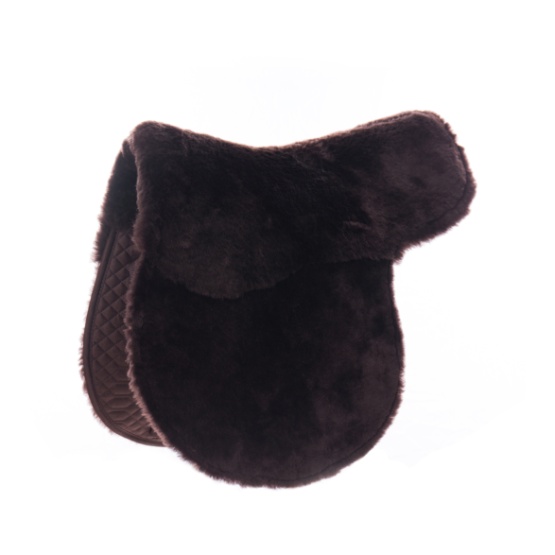 Brown Sheepskin quilted saddle pad blanket