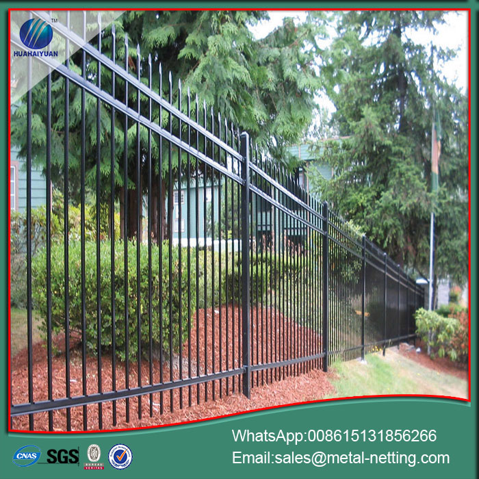 pvc coated steel fence metal iron fence