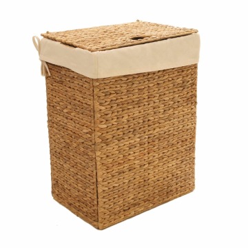 Hand-Woven Water Hyacinth Oval Double Hamper