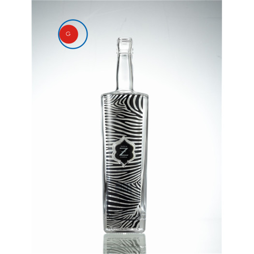 Glazing Glass Vodka Zebra Decorative Label Bottle