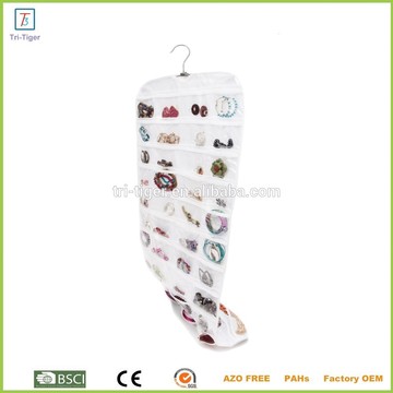 80 pocket fabric hanging jewelry organizer bag