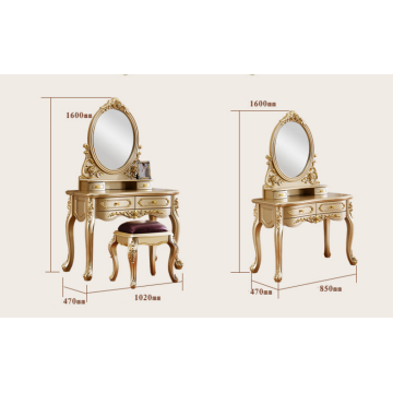 Wholesale luxury golden color mirror furniture lacquer dresser table for bedroom