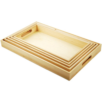 Multicraft Imports WS410 5-Piece Paintable Wooden Trays with Handles, 6-5/8 by 13-Inch to 10-1/8 by 16-1/8-Inch