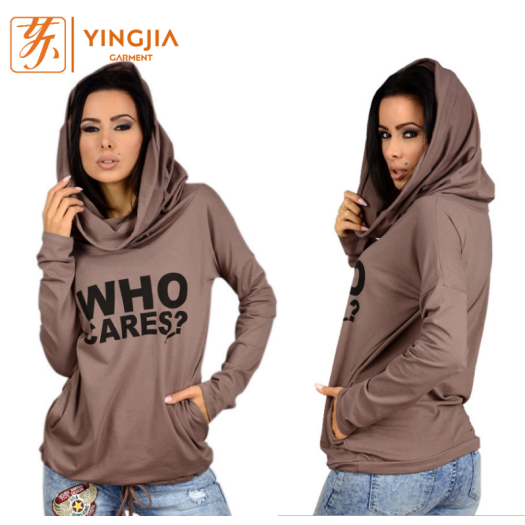 High Quality Women Long Sleeve Printed Letter Hoodies