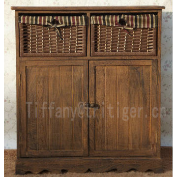 Antique Bench Wicker Design Large Modern paulownia Wooden Shoe Cabinet