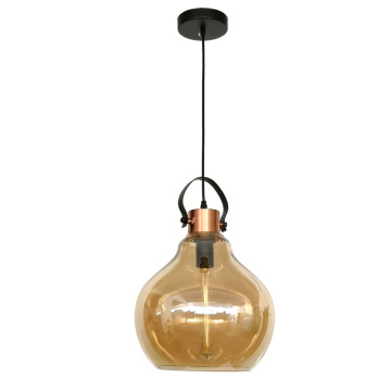Glass color amber indoor handing pendant lamp