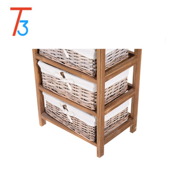 Wholesaler Wooden storage cabinet with multi-layer drawers and handles