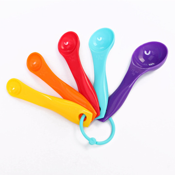 5 pcs colourful plastic measuring spoon set