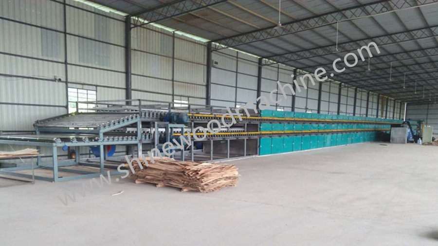 Wood veneer drying machine