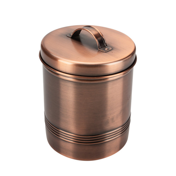 Vintage copper biscuit canister