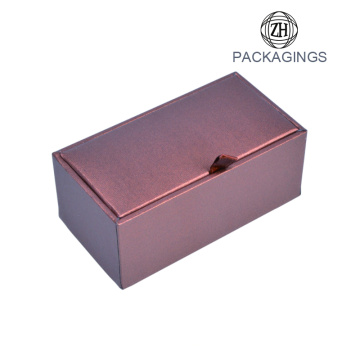 Brown rectanguar cardboard cufflink packaging box