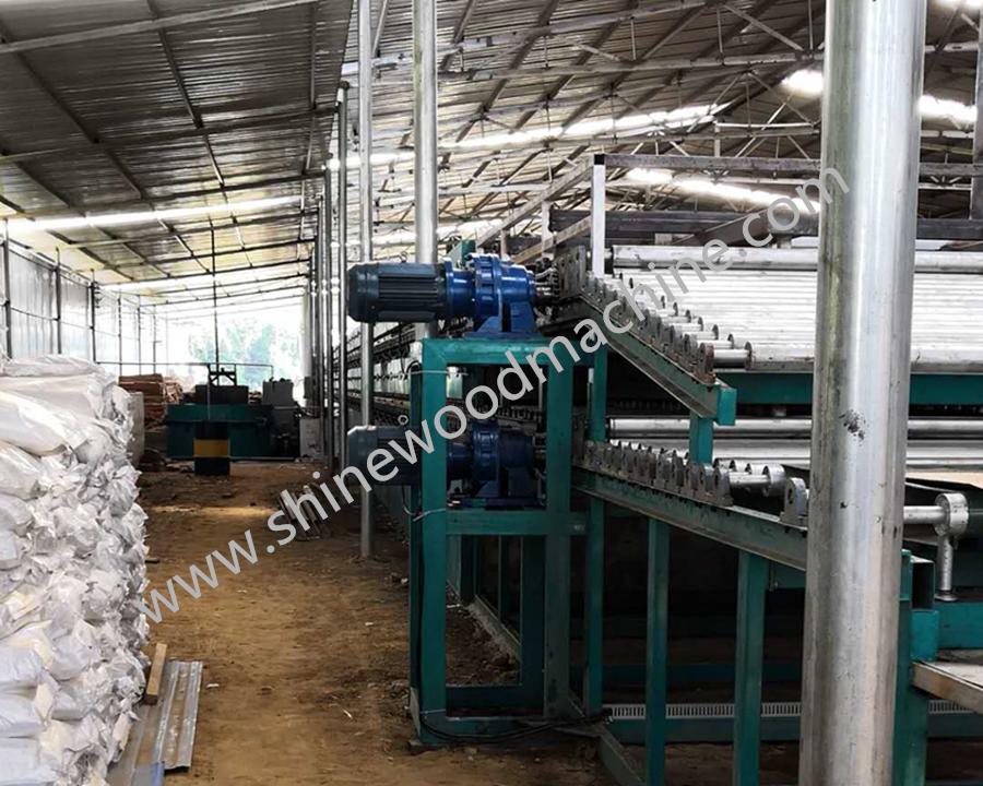 Roller veneer dryer machine