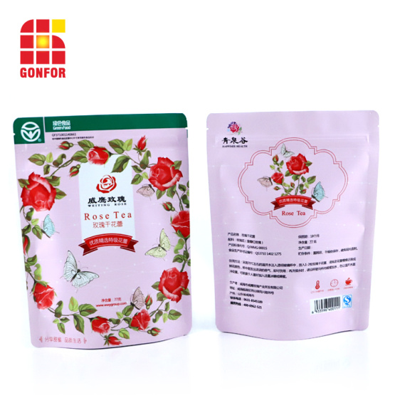 custom printed resealable bags tea bags