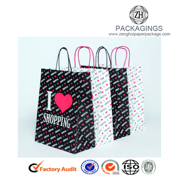 Eco Friendly Paper Shopping Bags With RibbonHandle