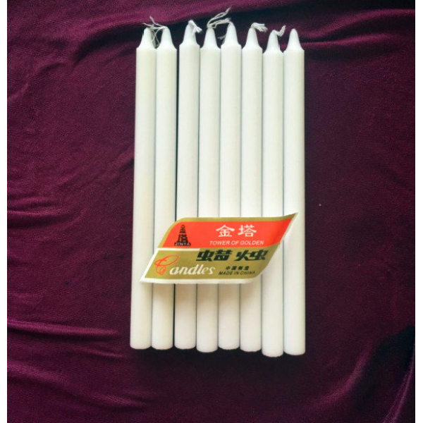 6PCS white small larger  wax strong candles