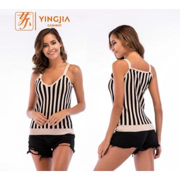 Ladies Slim Sexy V-neck Strap Knitted Vest Tops
