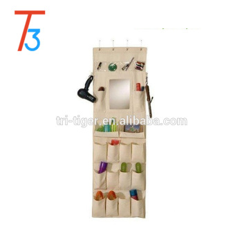 Space-saving 22 pockets Over the door Hanging Shoe Organizer with Mirror