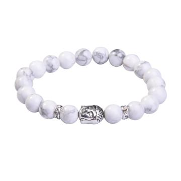 Natural Howlite 8MM Gemstone Buddhism Prayer Beads Bracelets