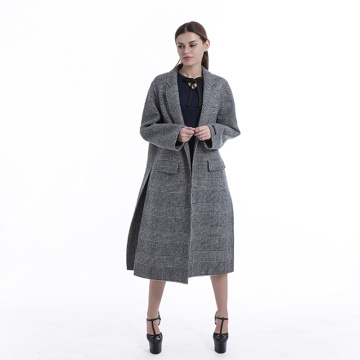 Fashion striped cashmere overcoat