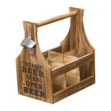 BEST 6 Compartments Bottles beer Caddy with Opener