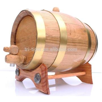 2 Liter Whiskey Oak Barrel with Black Steel Hoops