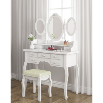 Wooden Dresser Makeup Set with 7 drawers , 3 mirrors , bedroom