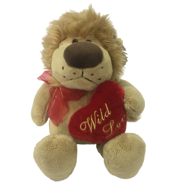 Plush Lion With Heart Valentine