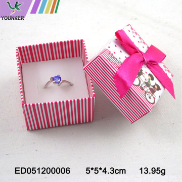 Custom Cute Ribbon Paper Ring Jewelry Boxes