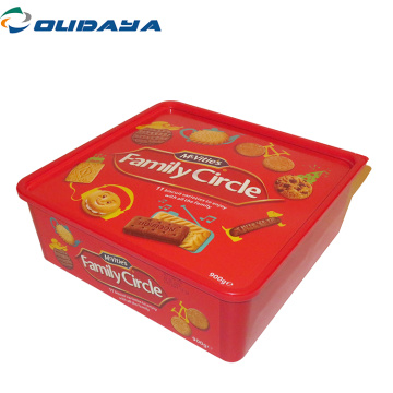 Square biscuit plastic food grade container