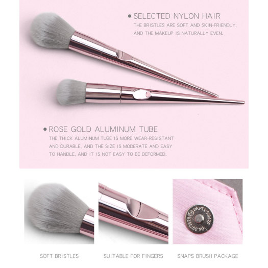 10 High quality Rose Gold Makeup Brushes