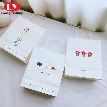 Gift paper packaging bag with logo printed