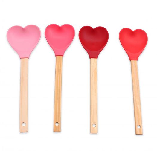 Silicone spoon with Wooden Handle