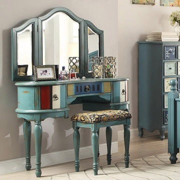 Folding Mirror Makeup Table Dresser Stool bedroom dresser